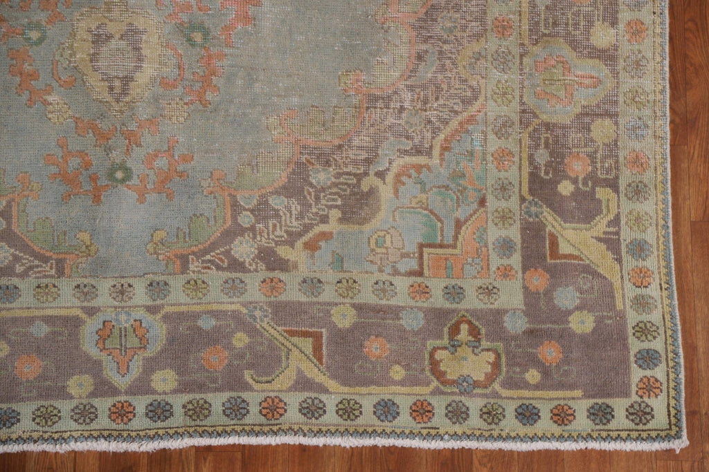 Distressed Over-Dyed Tabriz Persian Area Rug 7x10