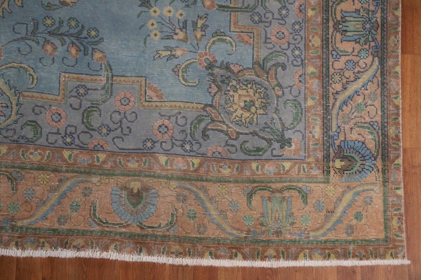 Distressed Over-Dyed Tabriz Persian Area Rug 10x13