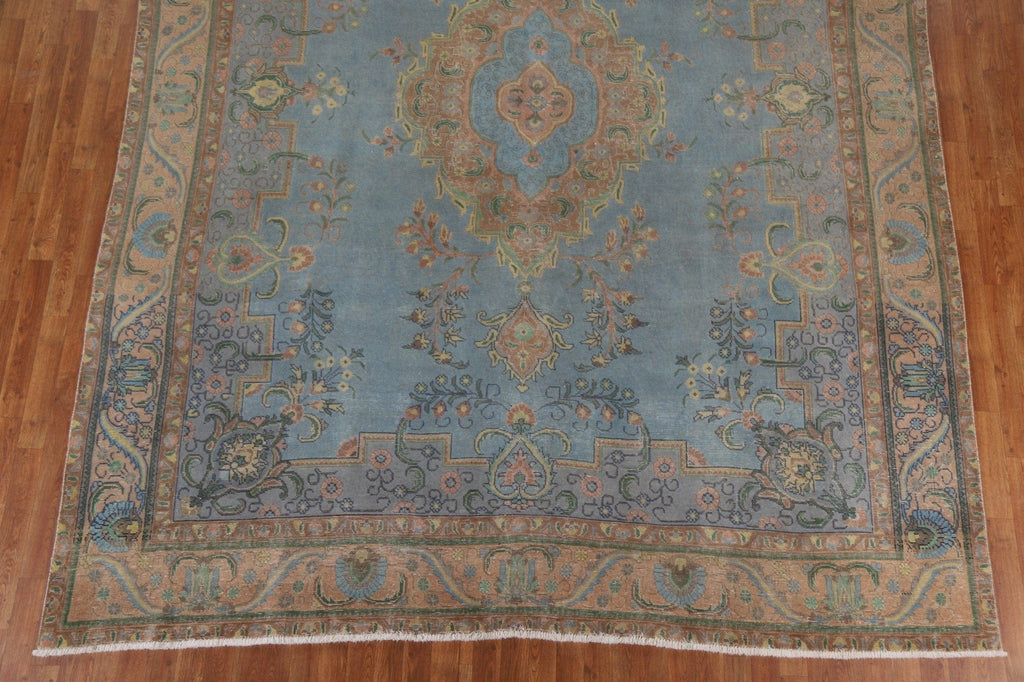 Distressed Over-Dyed Tabriz Persian Area Rug 10x13