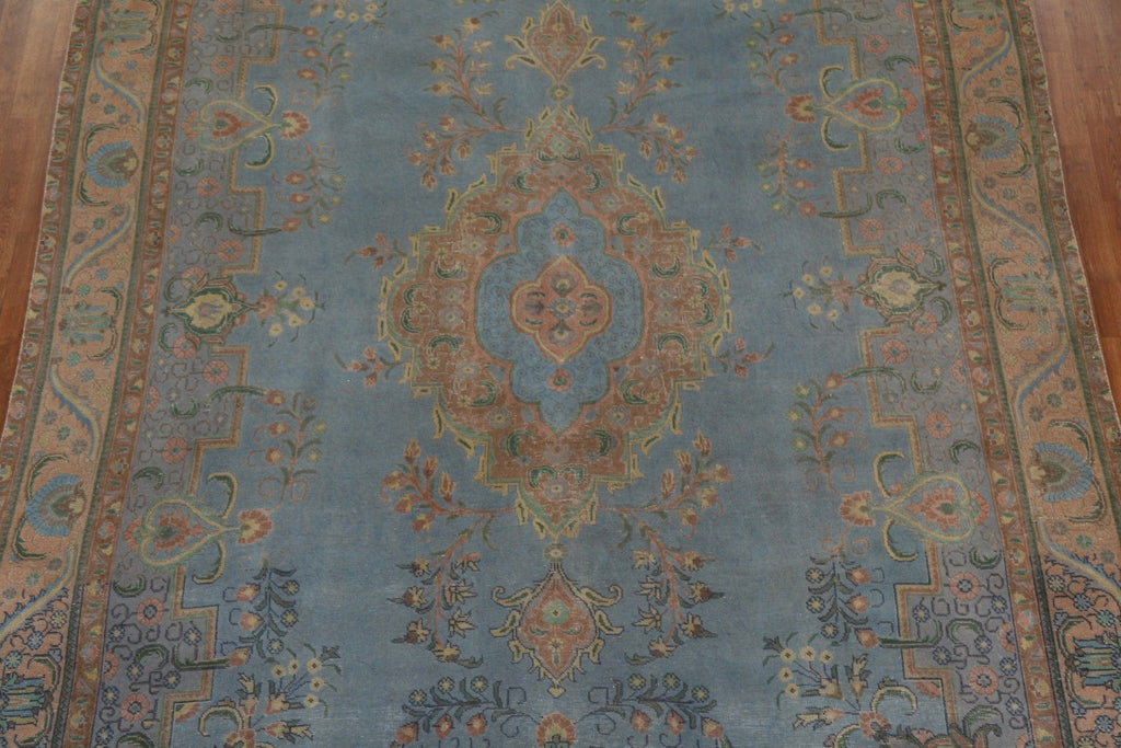 Distressed Over-Dyed Tabriz Persian Area Rug 10x13