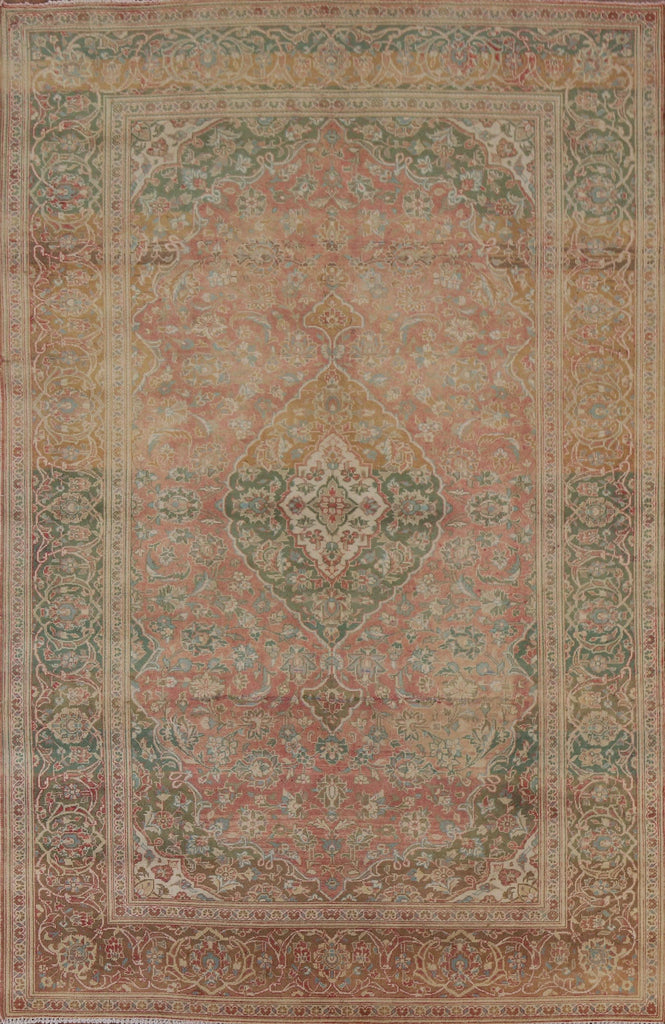 Distressed Over-Dyed Mashad Persian Area Rug 7x10