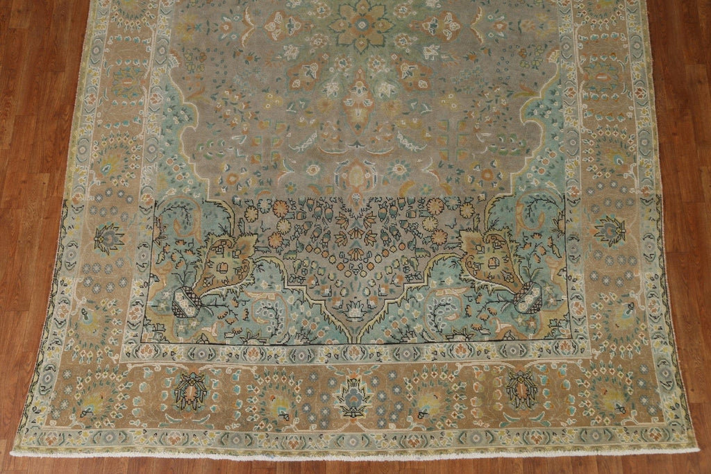 Distressed Over-Dyed Tabriz Persian Area Rug 8x11