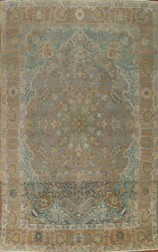 Distressed Over-Dyed Tabriz Persian Area Rug 8x11