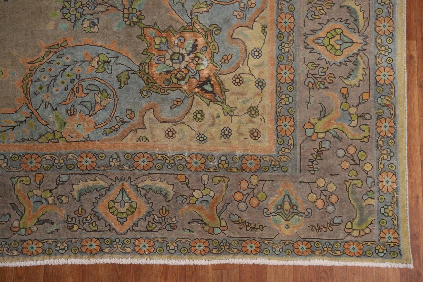 Distressed Over-Dyed Tabriz Persian Area Rug 10x13