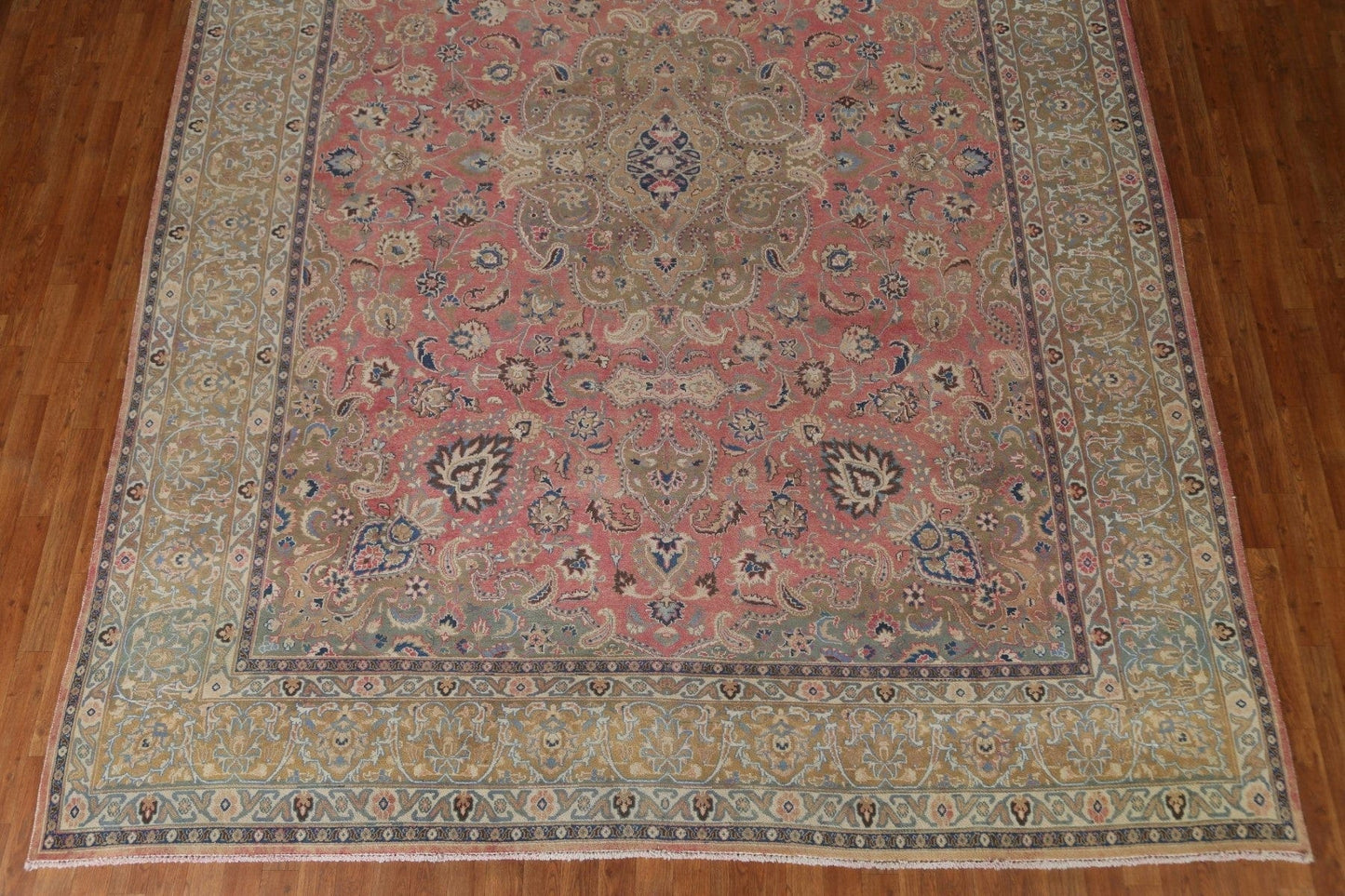 Pink Floral Mashad Persian Area Rug 10x13