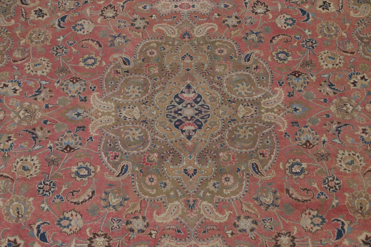 Pink Floral Mashad Persian Area Rug 10x13