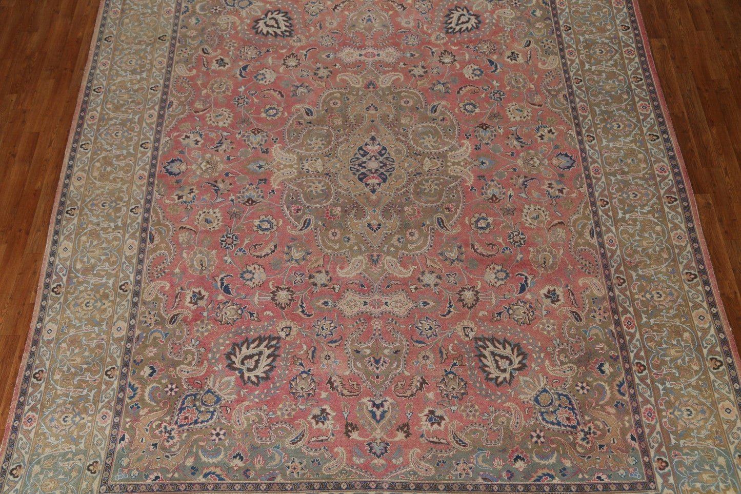 Pink Floral Mashad Persian Area Rug 10x13