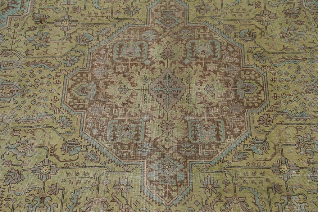 Distressed Over-Dyed Tabriz Persian Area Rug 10x13