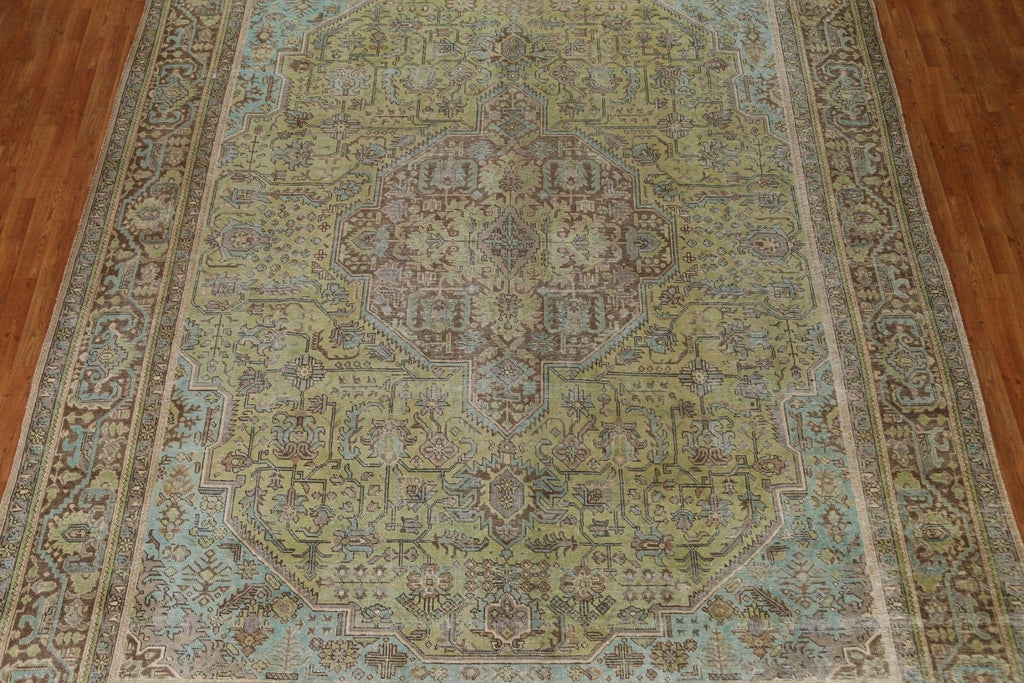 Distressed Over-Dyed Tabriz Persian Area Rug 10x13