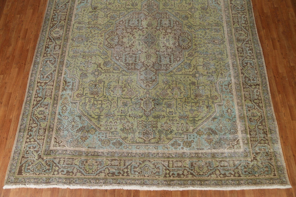 Distressed Over-Dyed Tabriz Persian Area Rug 10x13