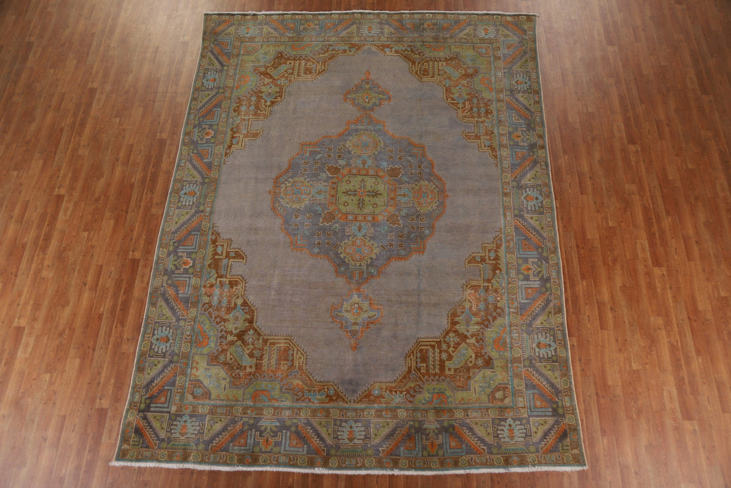 Distressed Over-Dyed Tabriz Persian Area Rug 9x12