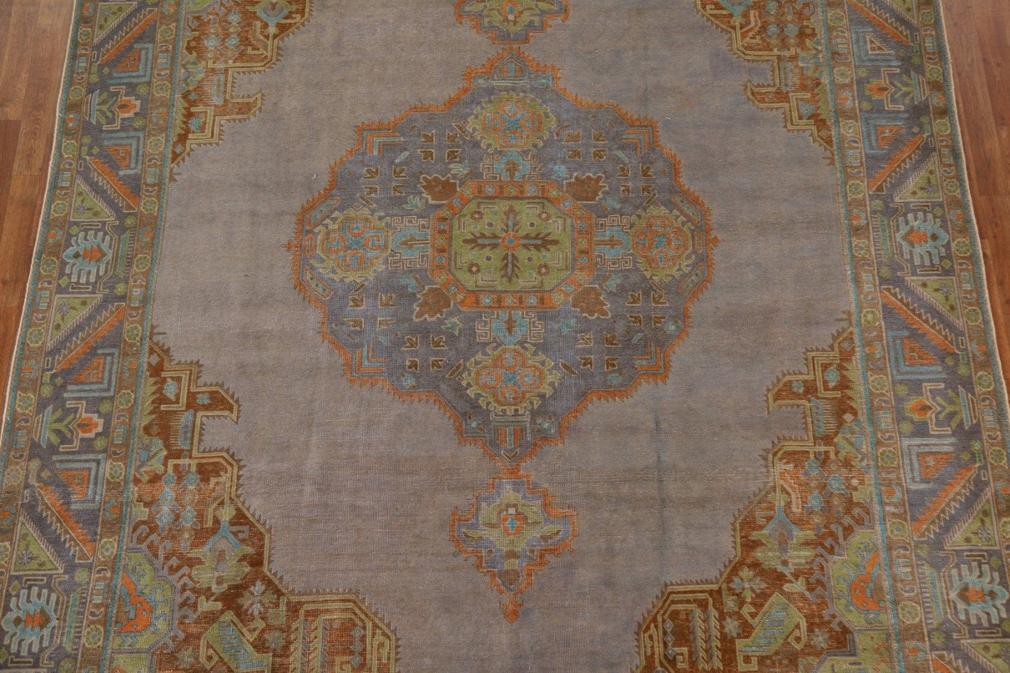 Distressed Over-Dyed Tabriz Persian Area Rug 9x12