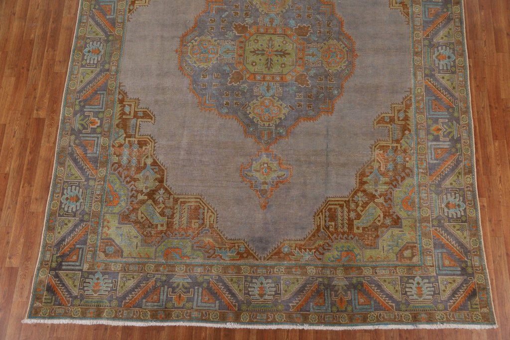 Distressed Over-Dyed Tabriz Persian Area Rug 9x12