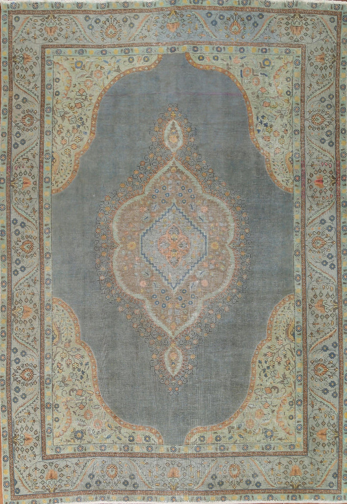 Distressed Over-Dyed Tabriz Persian Area Rug 8x11