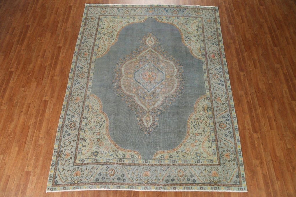 Distressed Over-Dyed Tabriz Persian Area Rug 8x11