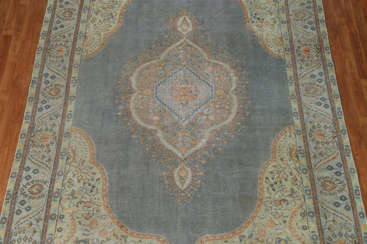 Distressed Over-Dyed Tabriz Persian Area Rug 8x11