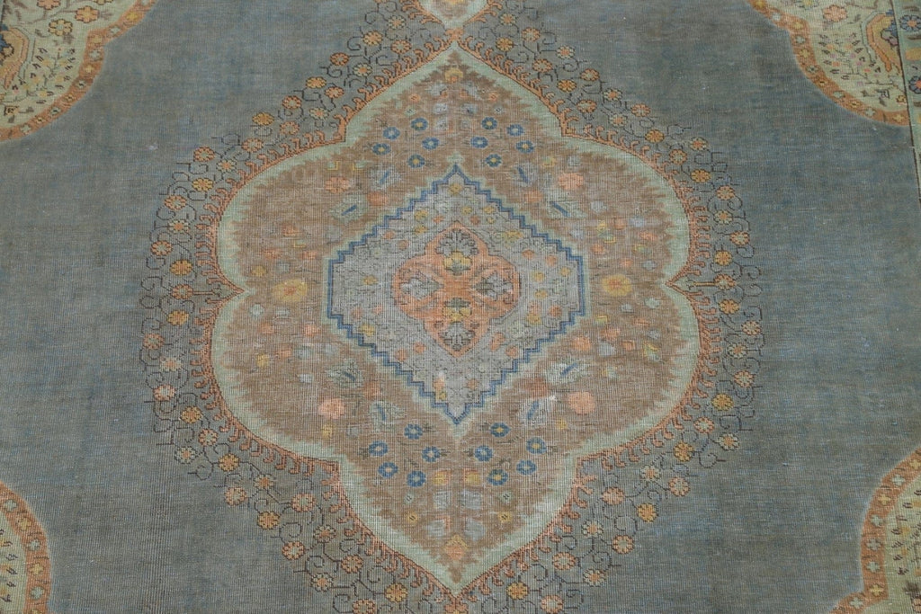 Distressed Over-Dyed Tabriz Persian Area Rug 8x11