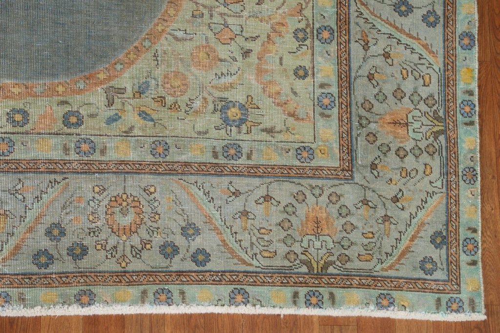 Distressed Over-Dyed Tabriz Persian Area Rug 8x11