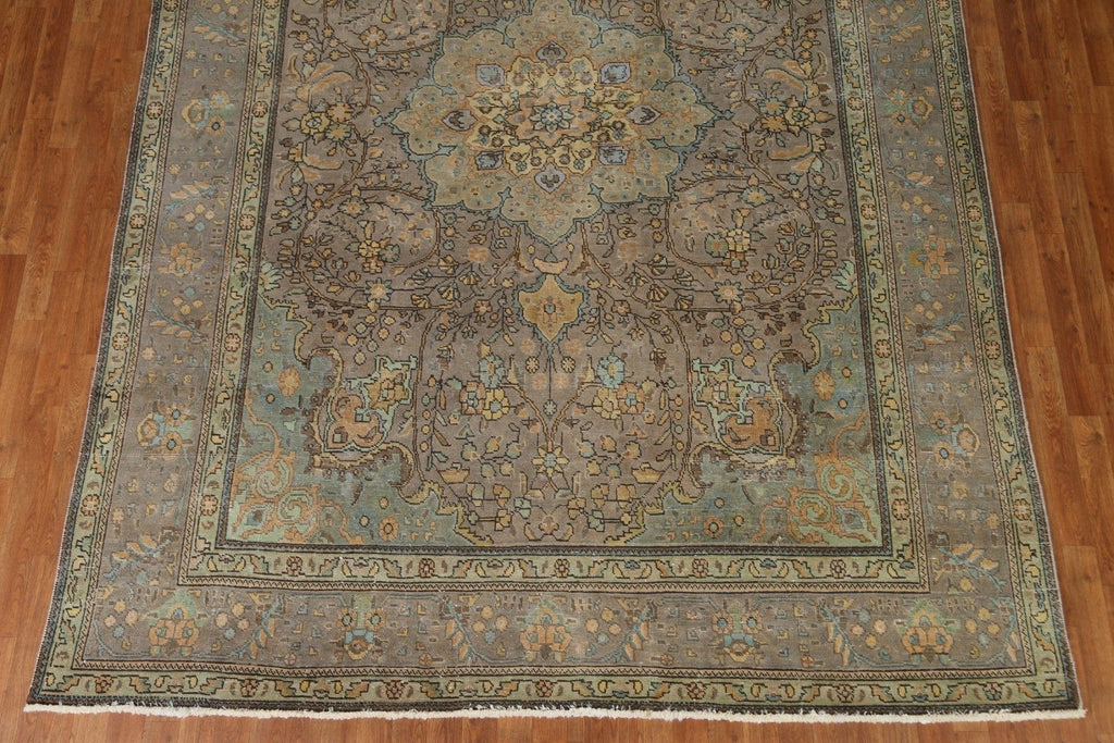 Distressed Over-Dyed Tabriz Persian Area Rug 8x11