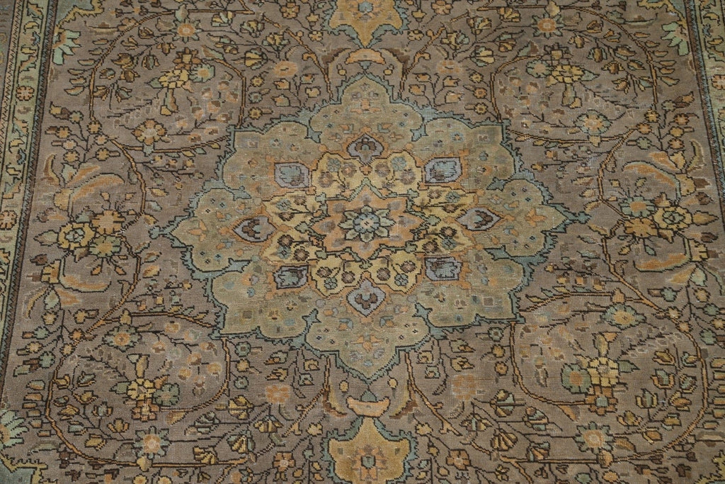 Distressed Over-Dyed Tabriz Persian Area Rug 8x11