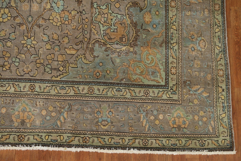 Distressed Over-Dyed Tabriz Persian Area Rug 8x11