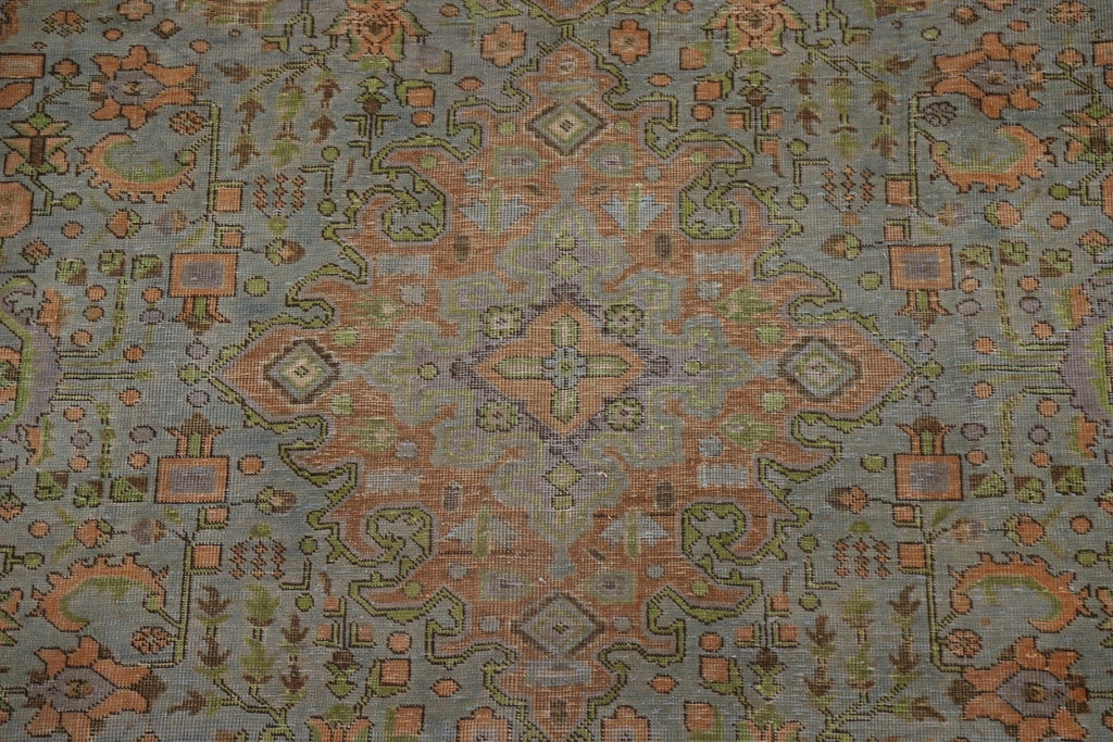 Geometric Vintage Tabriz Persian Area Rug 8x11