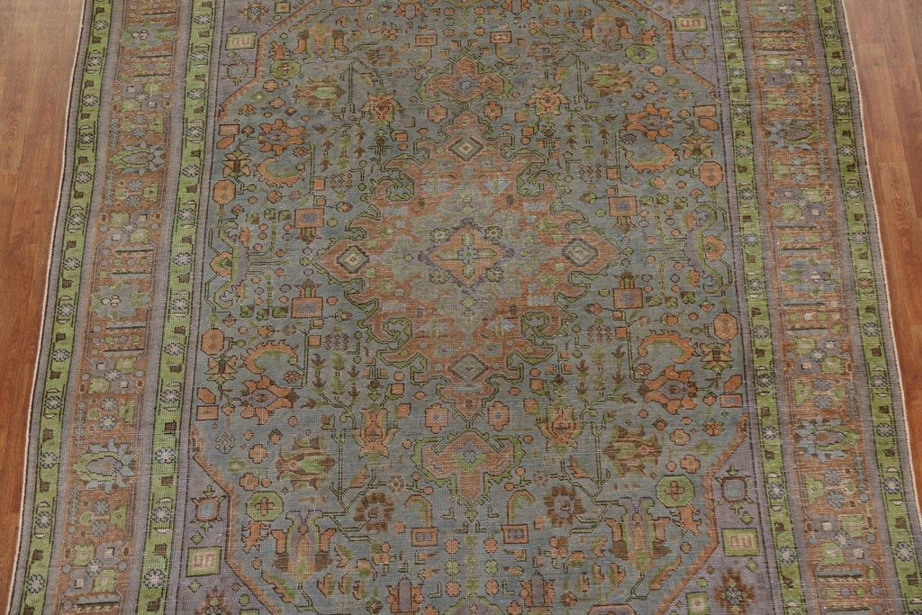 Geometric Vintage Tabriz Persian Area Rug 8x11