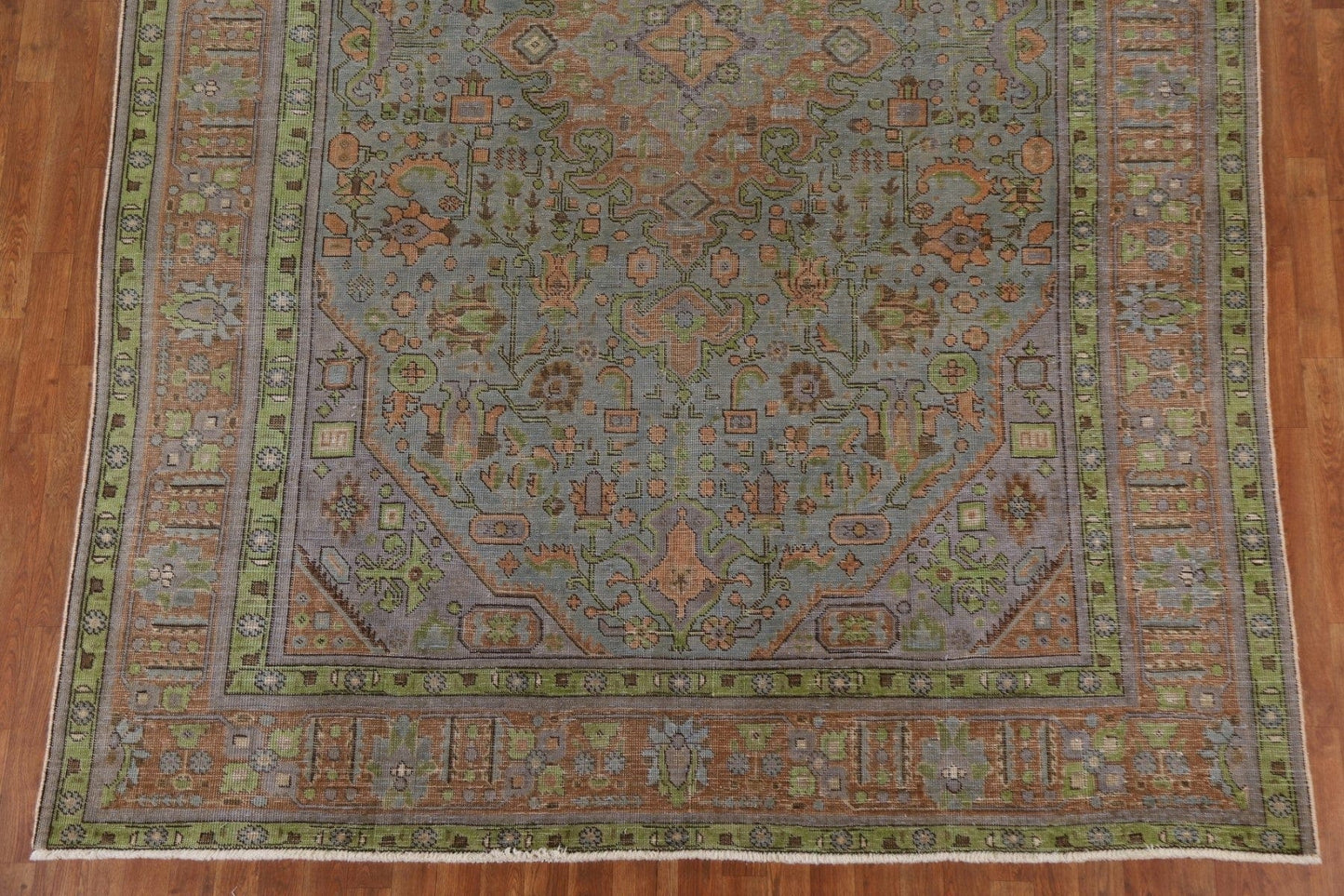 Geometric Vintage Tabriz Persian Area Rug 8x11