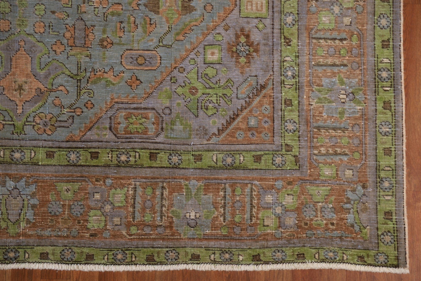 Geometric Vintage Tabriz Persian Area Rug 8x11