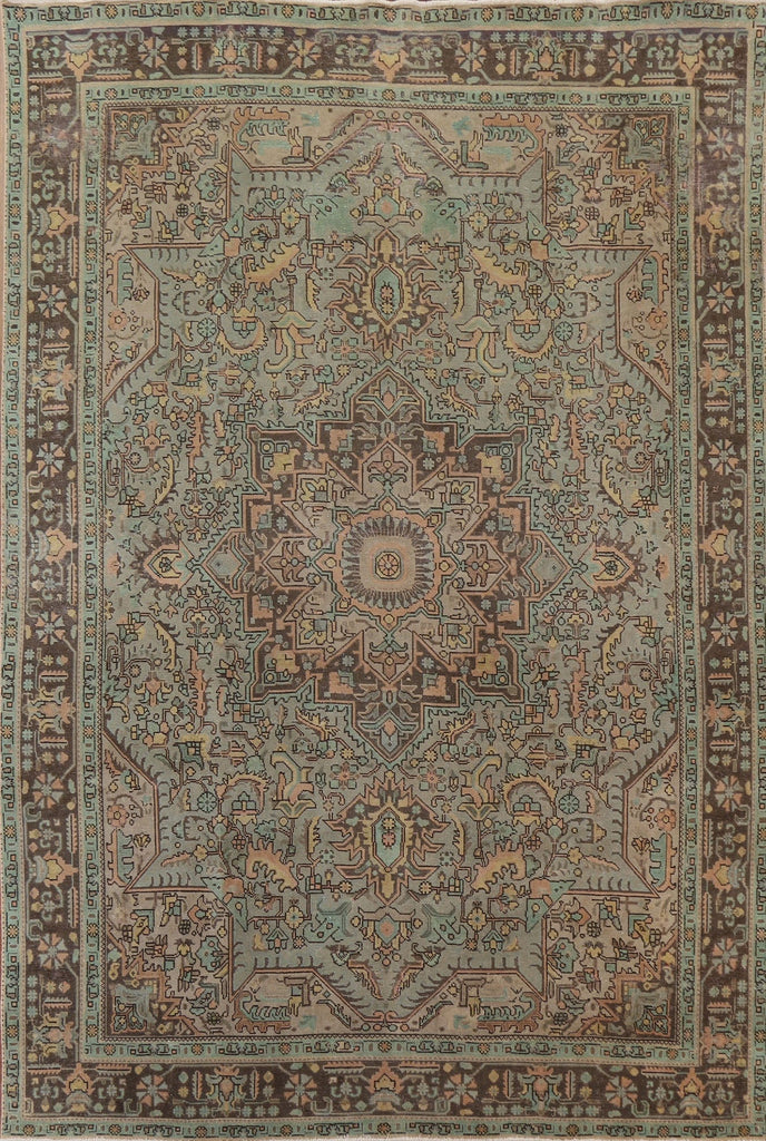 Distressed Over-Dyed Tabriz Persian Area Rug 8x11