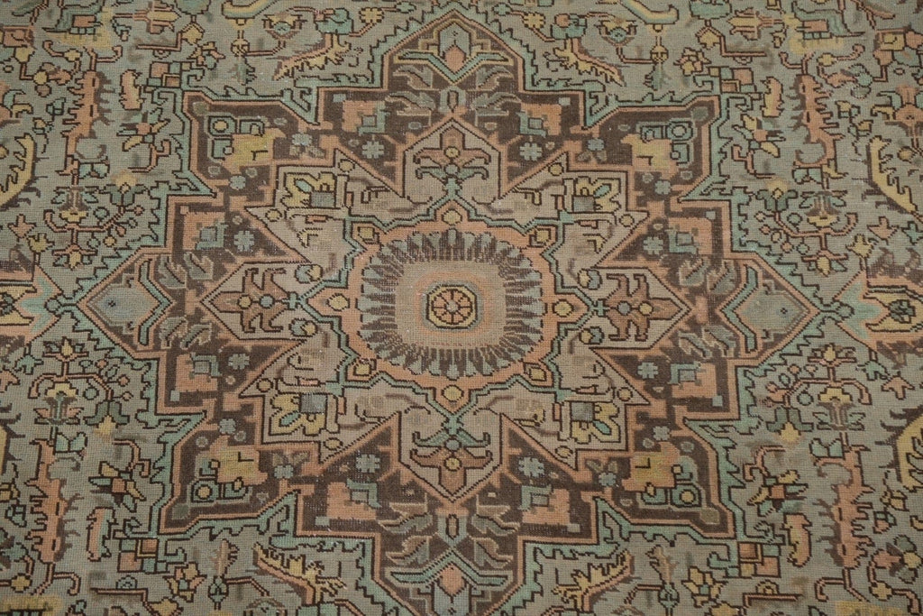 Distressed Over-Dyed Tabriz Persian Area Rug 8x11