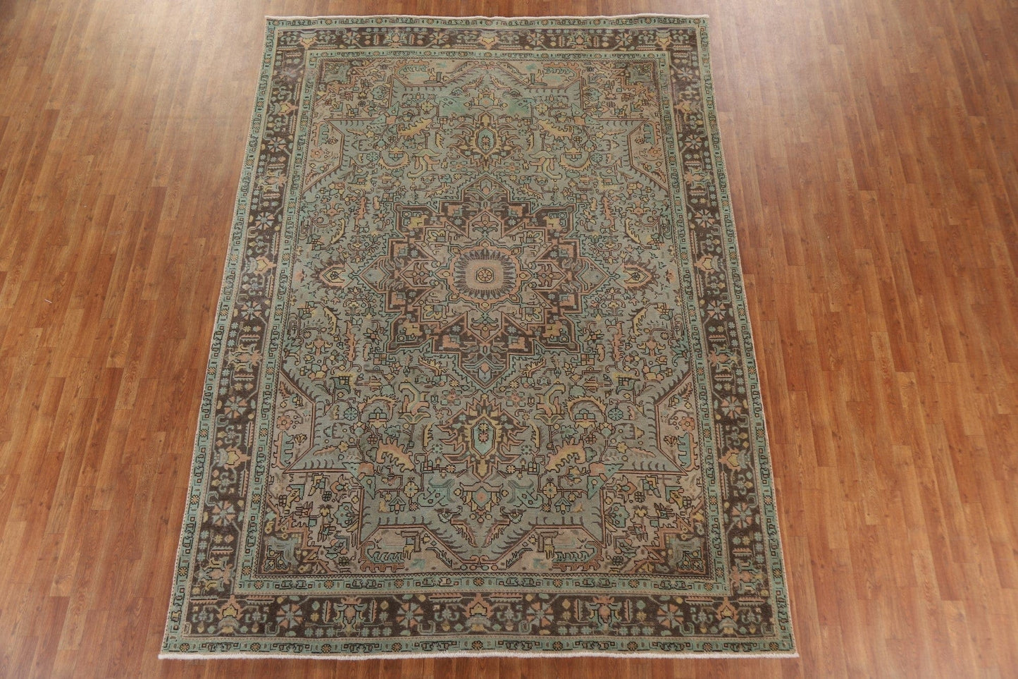 Distressed Over-Dyed Tabriz Persian Area Rug 8x11