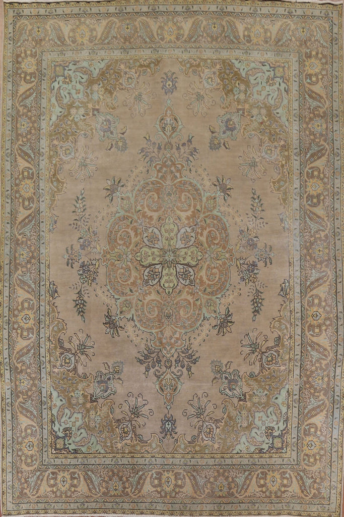 Vintage Floral Tabriz Persian Area Rug 9x13