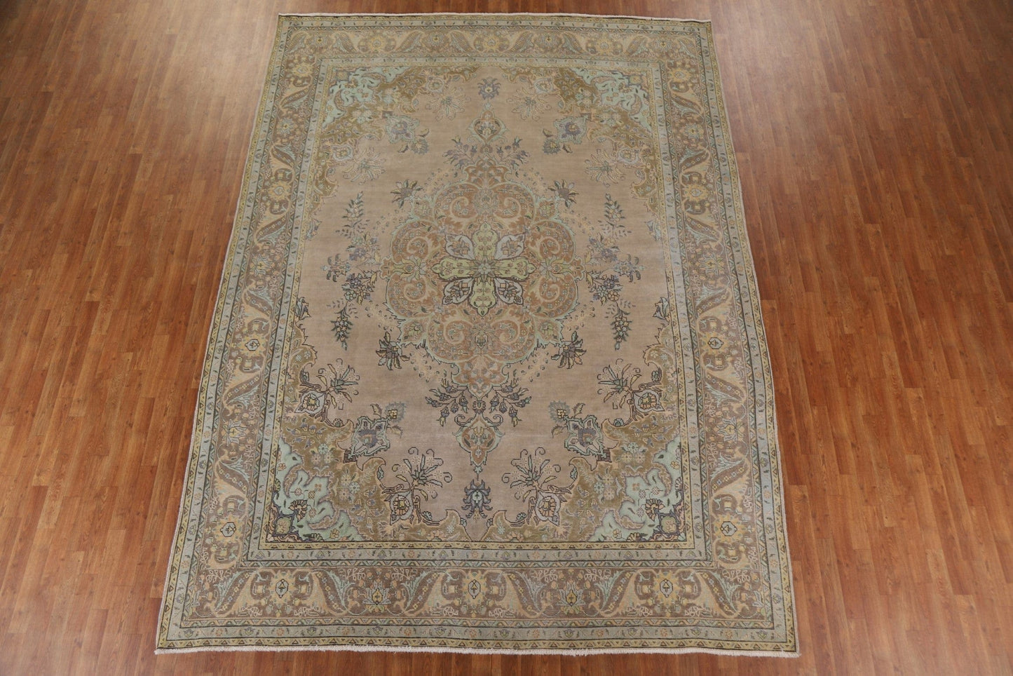 Vintage Floral Tabriz Persian Area Rug 9x13