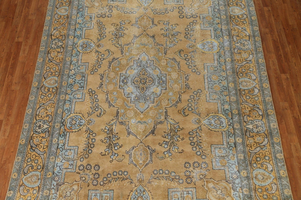 Distressed Over-Dyed Tabriz Persian Area Rug 8x12