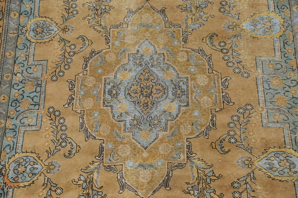 Distressed Over-Dyed Tabriz Persian Area Rug 8x12