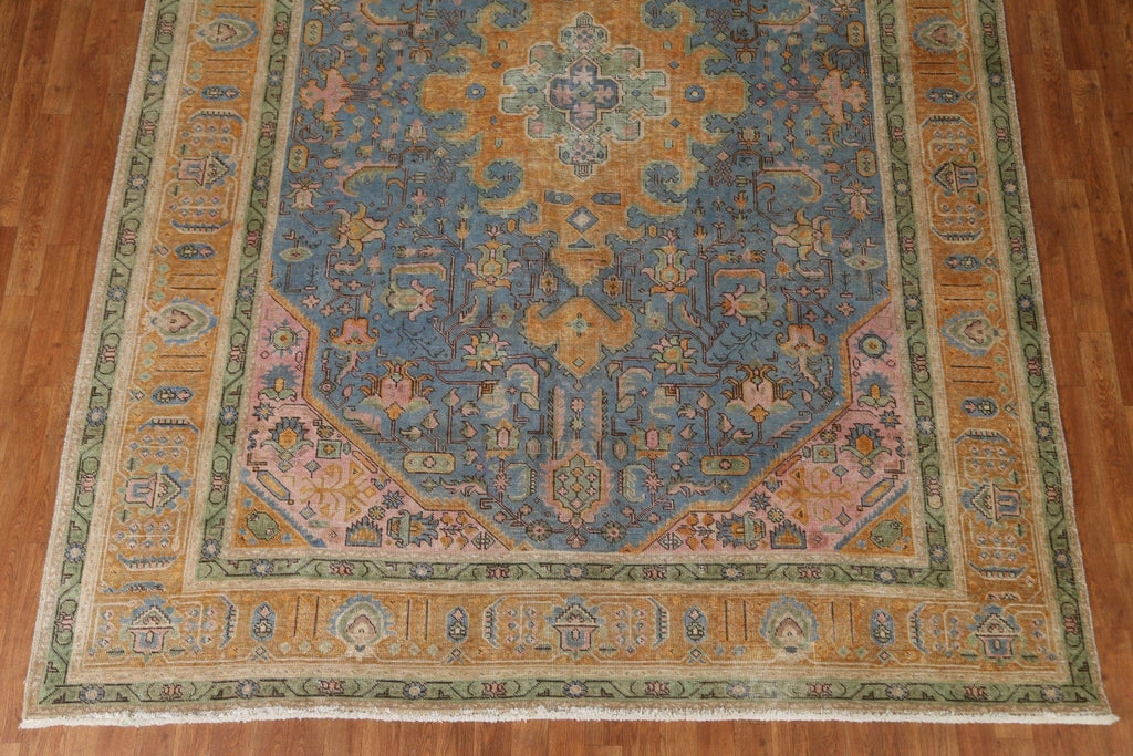 Distressed Over-Dyed Tabriz Persian Area Rug 8x11