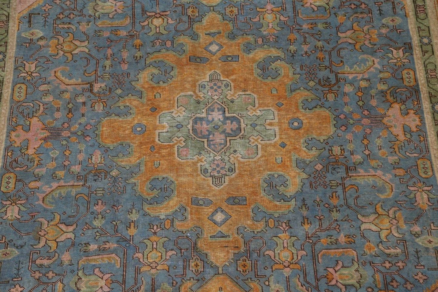 Distressed Over-Dyed Tabriz Persian Area Rug 8x11