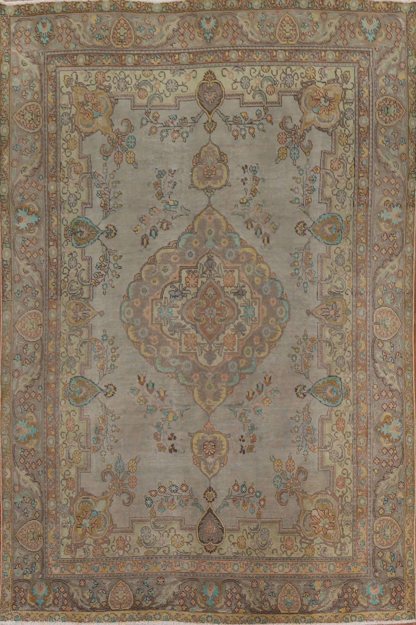 Distressed Over-Dyed Tabriz Persian Area Rug 8x11