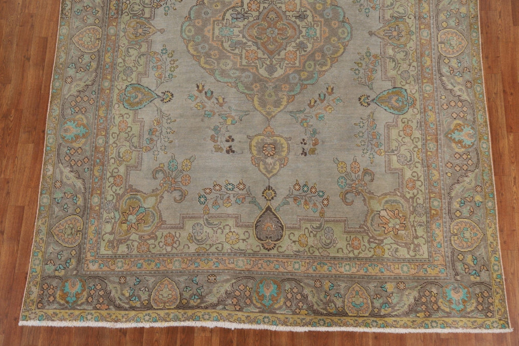 Distressed Over-Dyed Tabriz Persian Area Rug 8x11