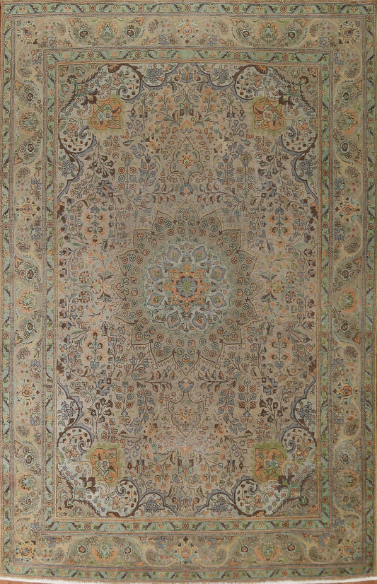 Distressed Over-Dyed Tabriz Persian Area Rug 8x11