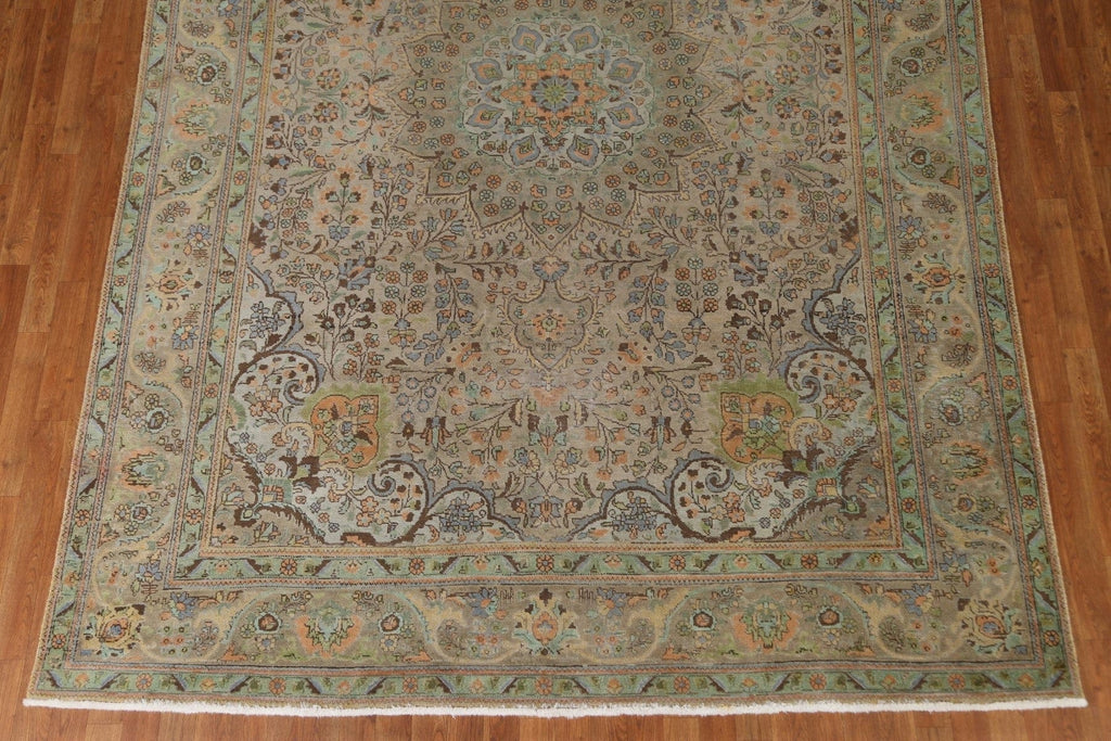 Distressed Over-Dyed Tabriz Persian Area Rug 8x11