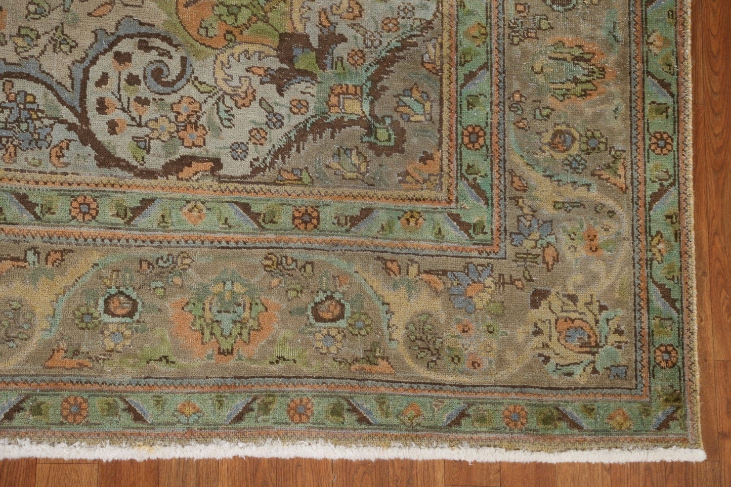 Distressed Over-Dyed Tabriz Persian Area Rug 8x11