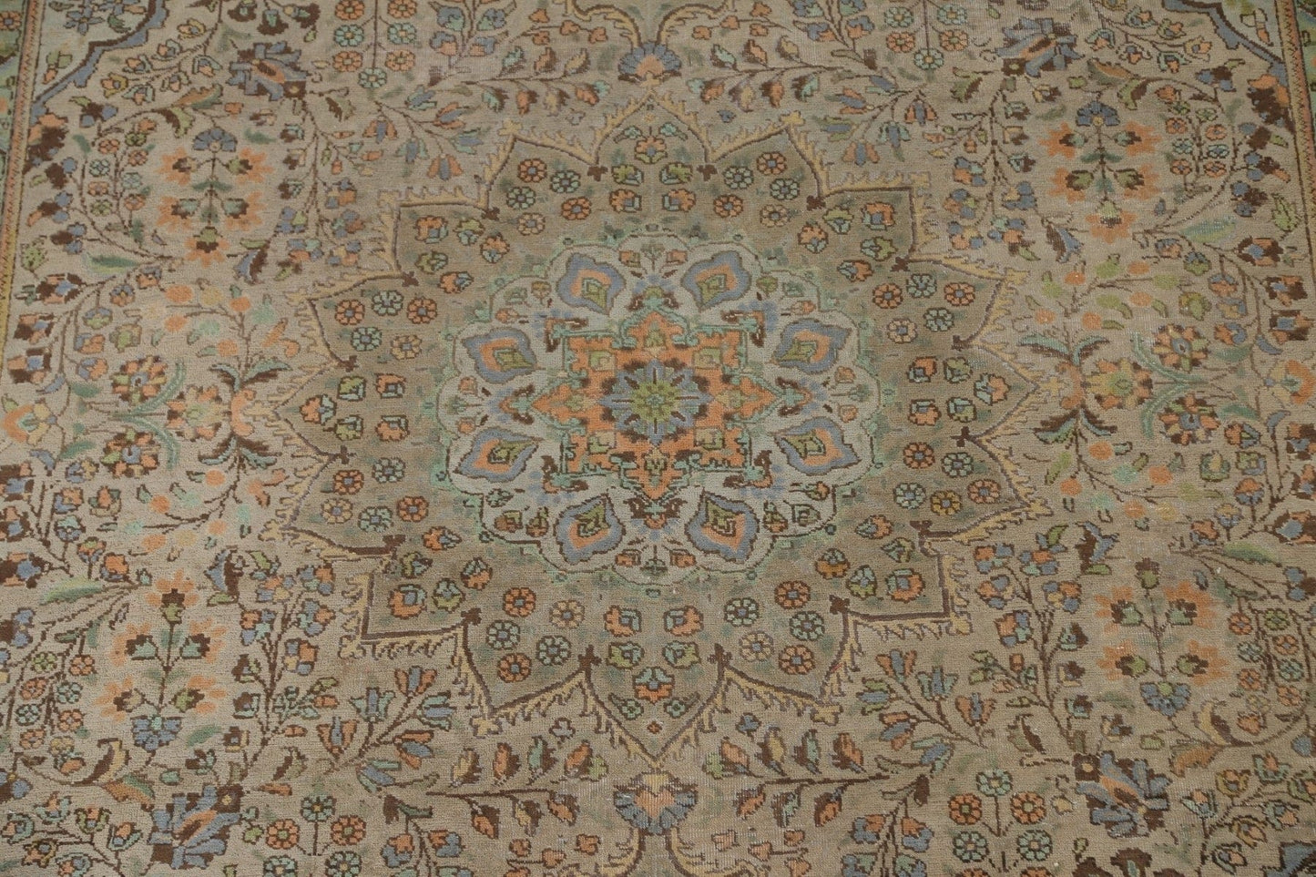 Distressed Over-Dyed Tabriz Persian Area Rug 8x11