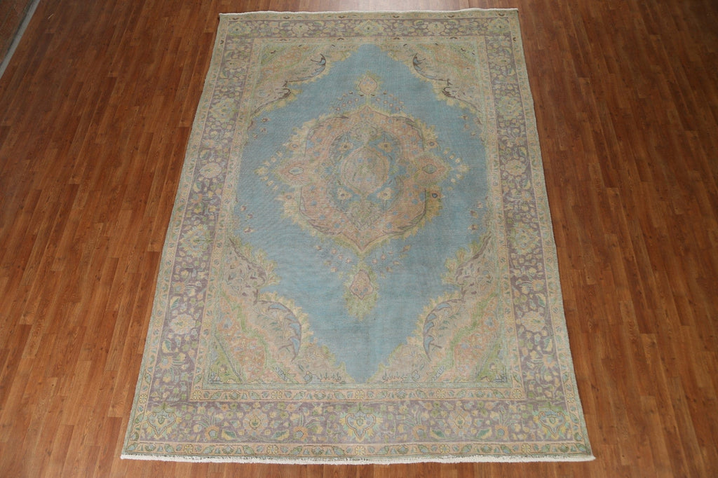 Distressed Over-Dyed Tabriz Persian Area Rug 8x11