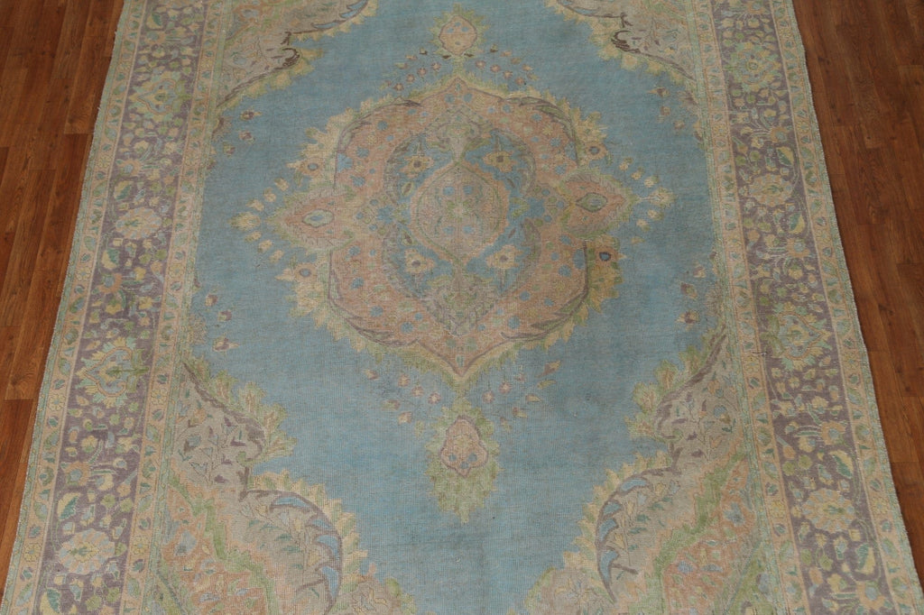 Distressed Over-Dyed Tabriz Persian Area Rug 8x11