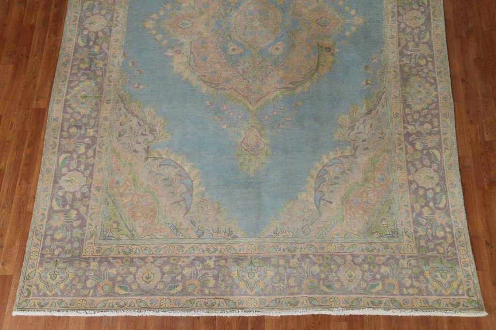 Distressed Over-Dyed Tabriz Persian Area Rug 8x11