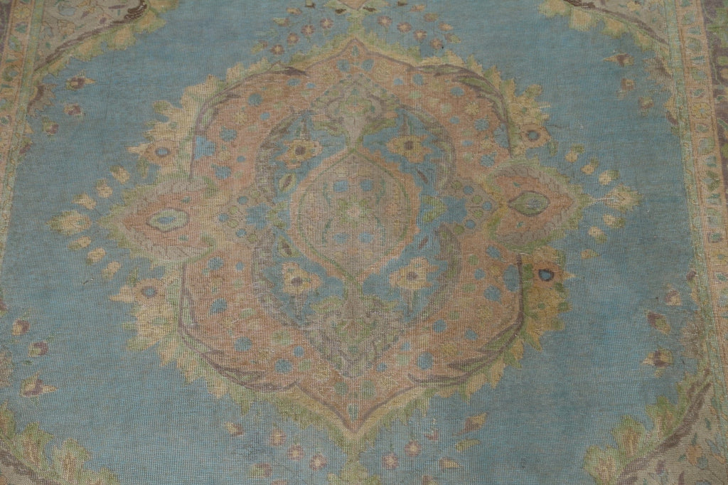 Distressed Over-Dyed Tabriz Persian Area Rug 8x11