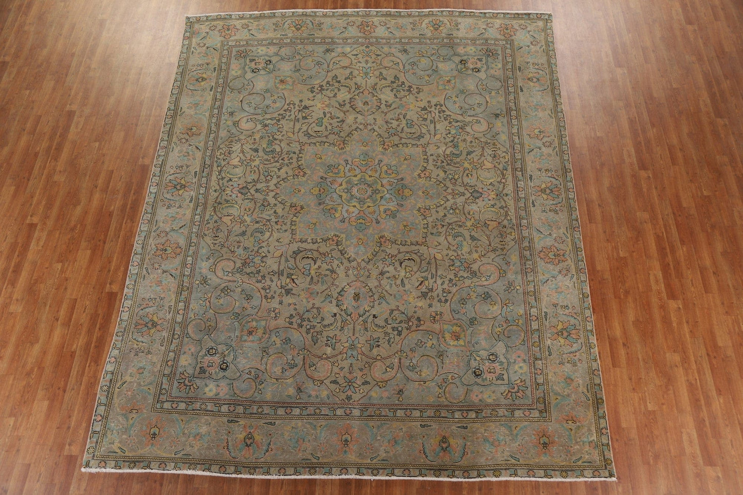 Distressed Over-Dyed Tabriz Persian Area Rug 10x12