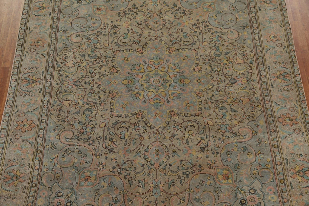 Distressed Over-Dyed Tabriz Persian Area Rug 10x12